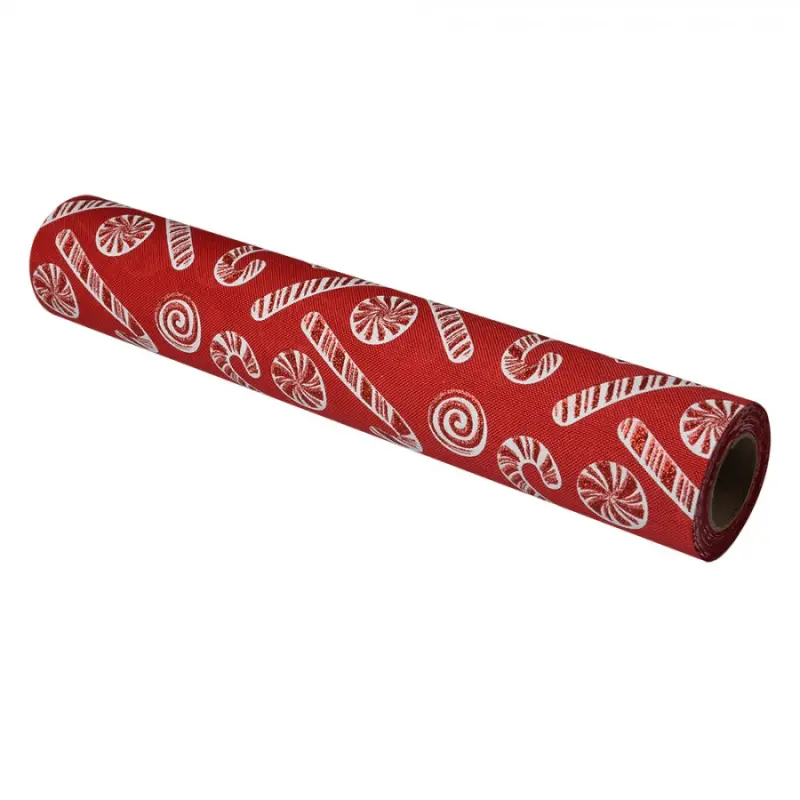 Vánoční červený běhoun na stůl s motivem Candy Cane – 28x275 cm