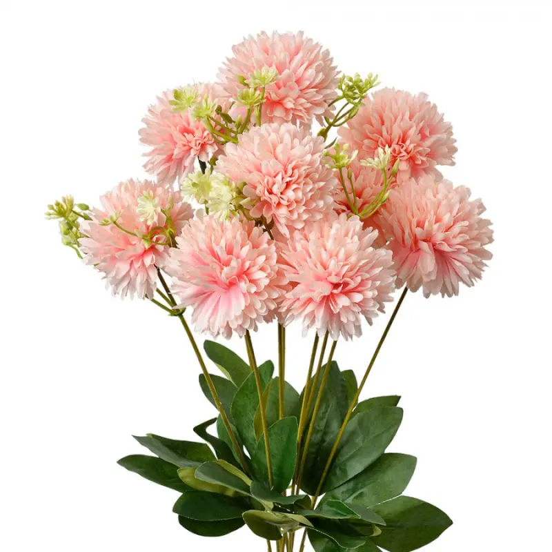 Umělá rostlina trs růžových jiřin – 45 cm