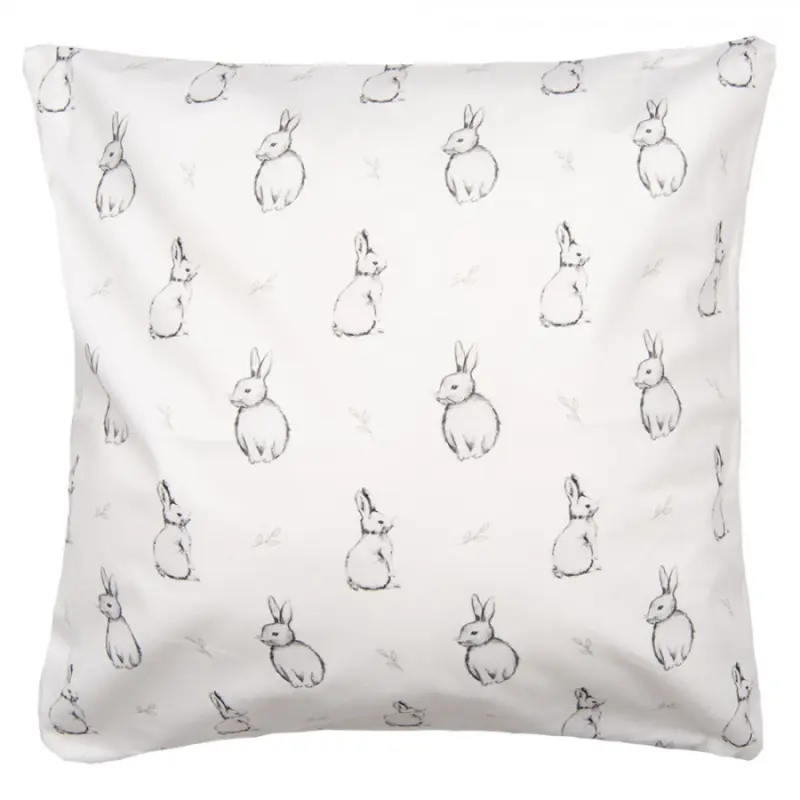 Béžový povlak na polštář s králíčky Bunny Buddies – 45x45 cm