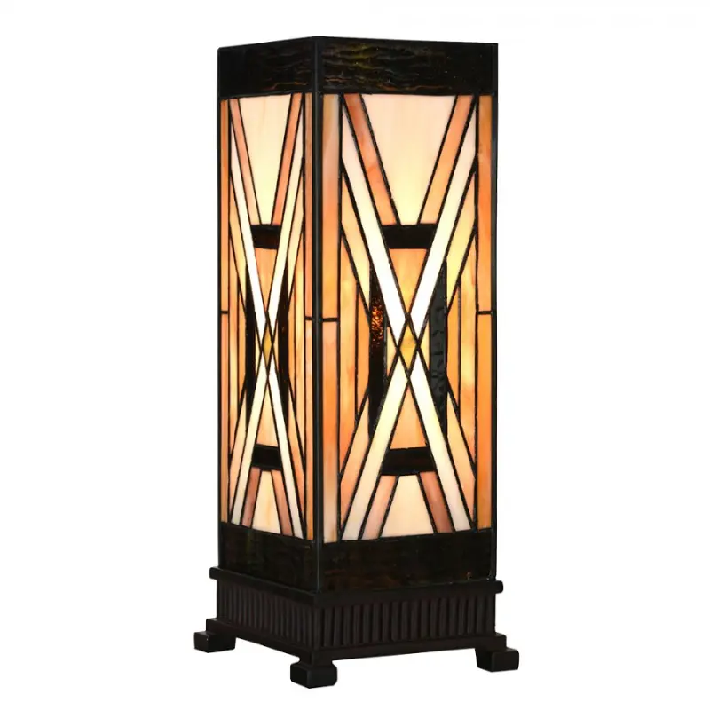 Stolní lampa Tiffany v art deco stylu Russian – 17x17x44 cm