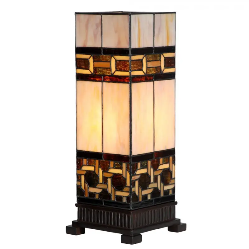 Stolní lampa Tiffany v art deco stylu Malleville – 17x17x44 cm