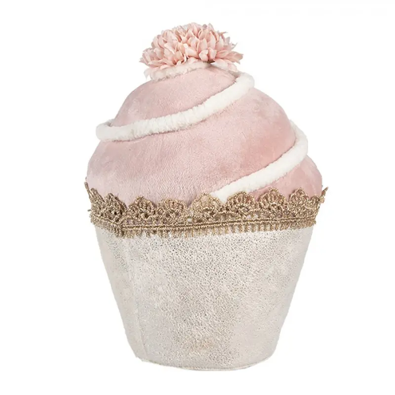Růžový cupcake – textilní dekorace – 11x16 cm