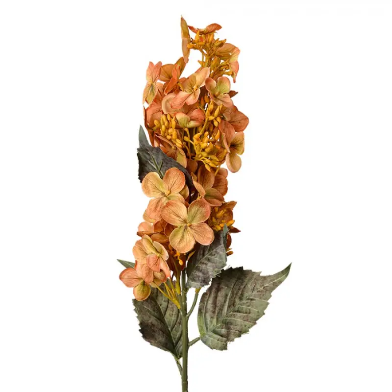 Oranžová umělá rostlina hortenzie – 71 cm