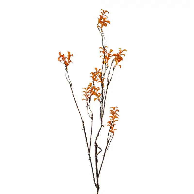 Oranžová umělá rostlina s drobnými střapatými kvítky – 110 cm