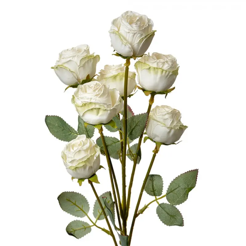 Umělá květina bílé růže Daphneke – 55 cm