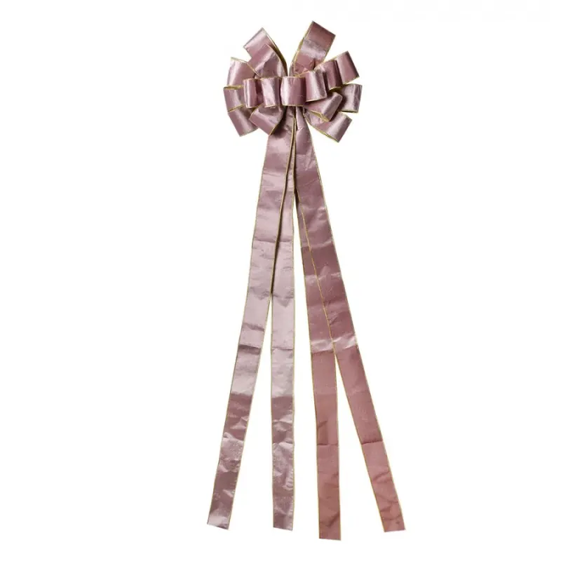 Velká dekorační růžová mašle – 33x135 cm