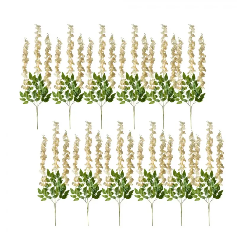 Set 12 ks umělých rostlin se zelenými lístky a žlutými kvítky – 115 cm