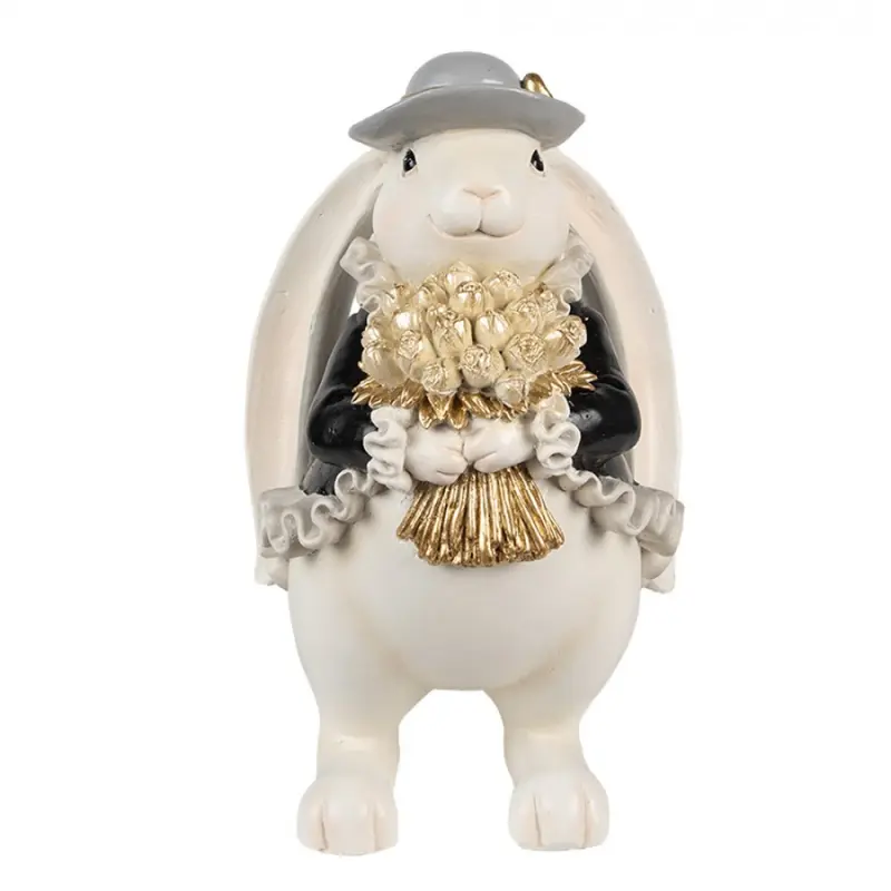 Velikonoční dekorační figurka veselý zajíček galantní nápadník – 22 cm