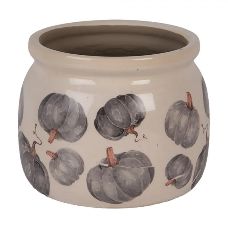 Keramický květináč s motivem dýně Country-Style Pumpkin S – 12x10 cm