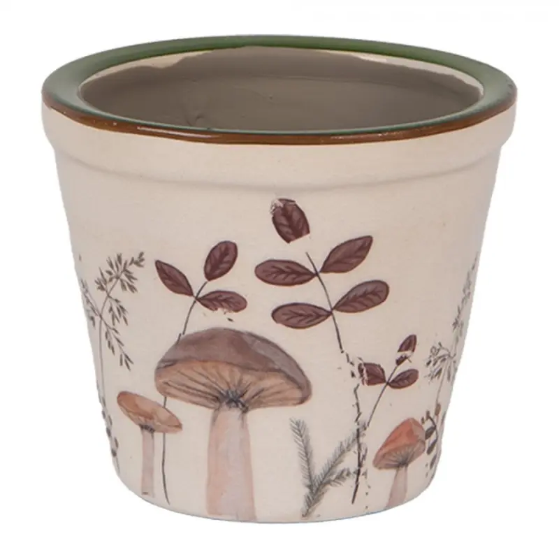 Keramický květináč s podzimním motivem přírody a houbiček Little Fall Jewels XS – 8x7 cm