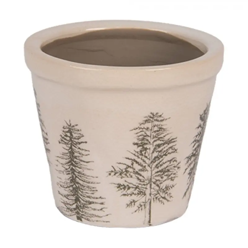 Keramický květináč se vzorem jehličnatých stromů Natural Pine Trees XS – 8x7 cm