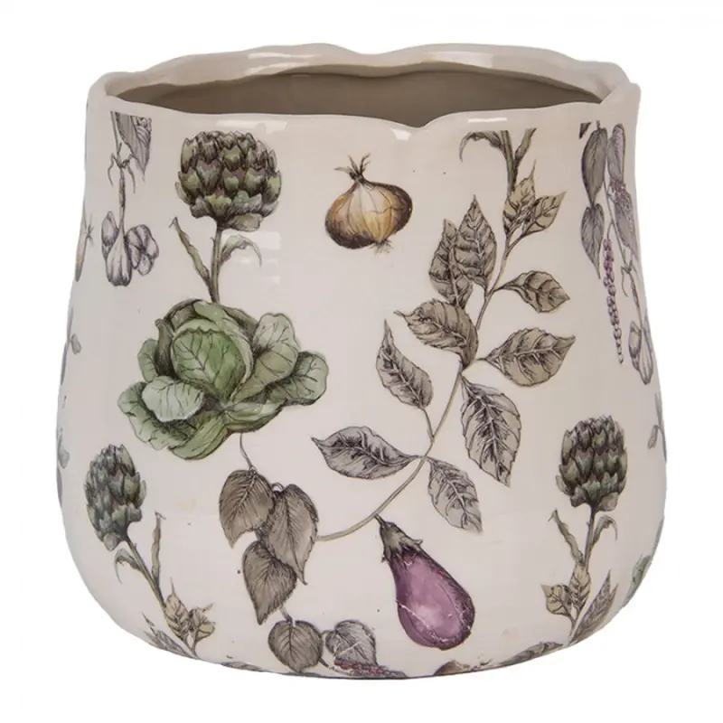Keramický květináč s motivem zeleniny ze zahrádky The Kitchen Garden L – 21x19 cm