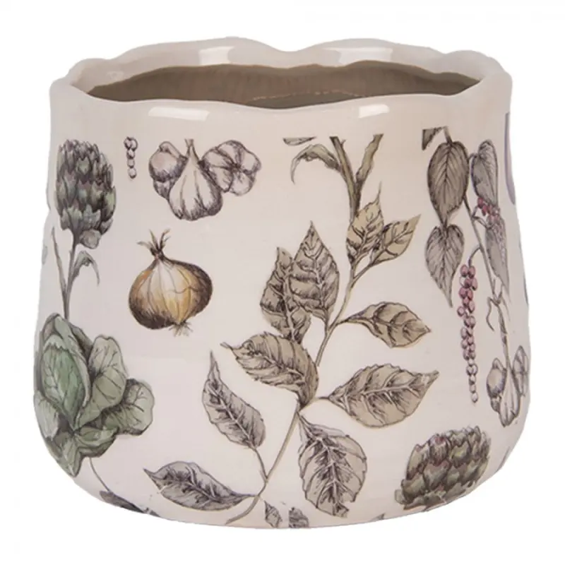 Keramický květináč s motivem zeleniny ze zahrádky The Kitchen Garden S – 14x12 cm