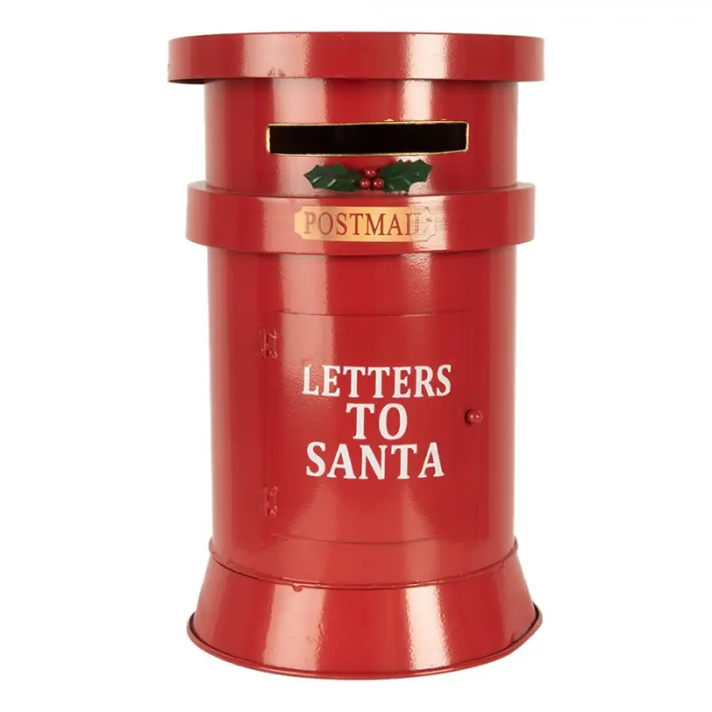 Kovová dekorační vánoční schránka na dopisy pro Santa Clause – 24x38 cm