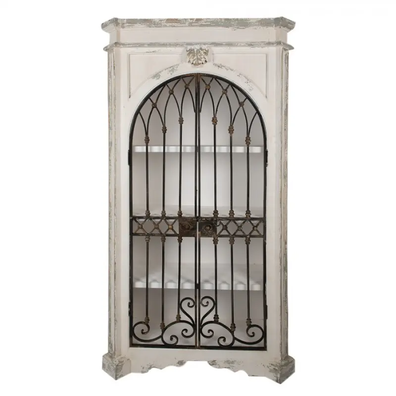 Bílý dřevěný kabinet ve vintage stylu Jan-dirk – 102x42x190 cm