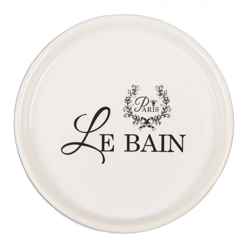 Keramická miska na mýdlo s nápisem Le Bain – 12x3 cm /
