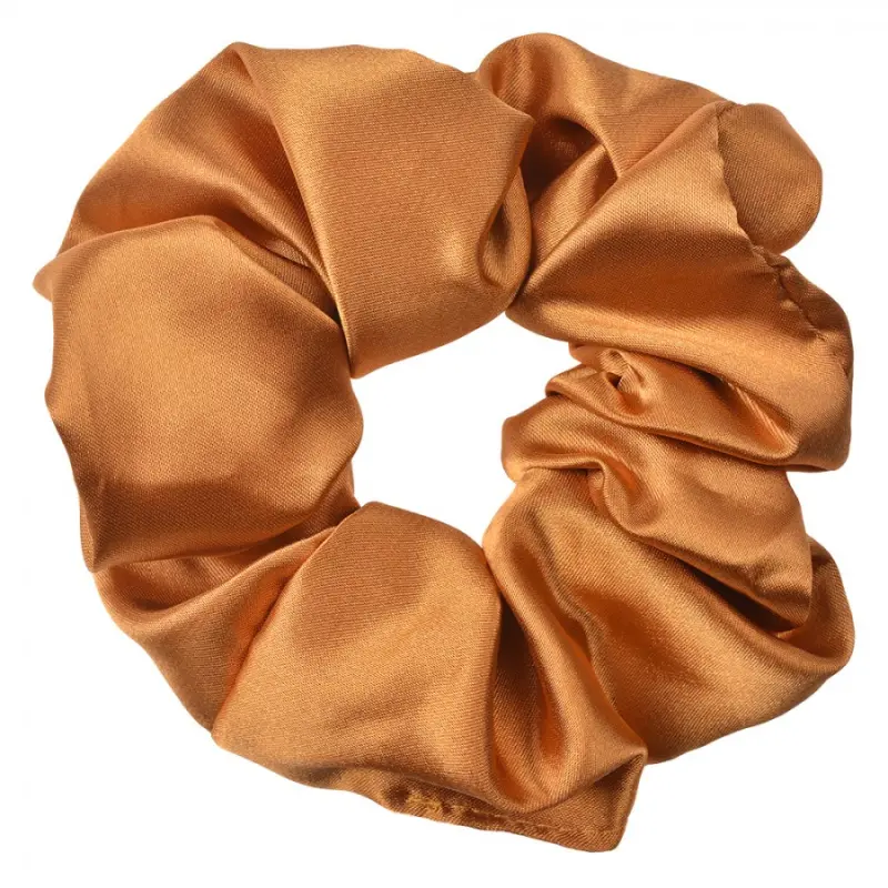 Oranžová lesklá gumička do vlasů / scrunchie – 10 cm