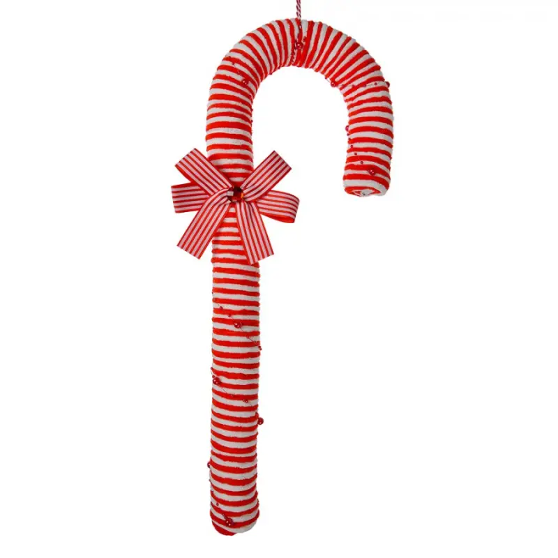 Vánoční ozdoba cukrová hůlka Candy Cane červeno-bílá pruhovaná L – 56 cm