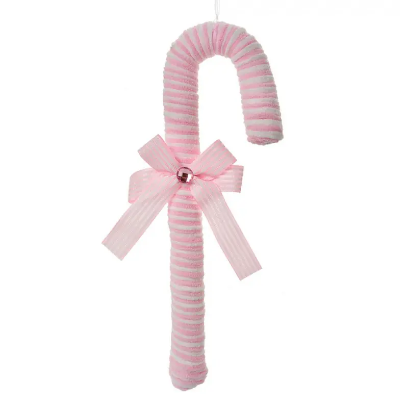 Vánoční ozdoba cukrová hůlka Candy Cane růžová pruhovaná S – 36 cm