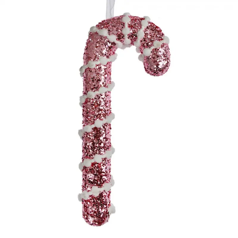 Vánoční závěsná ozdoba růžovo-stříbrná cukrová hůlka Candy Cane – 17 cm