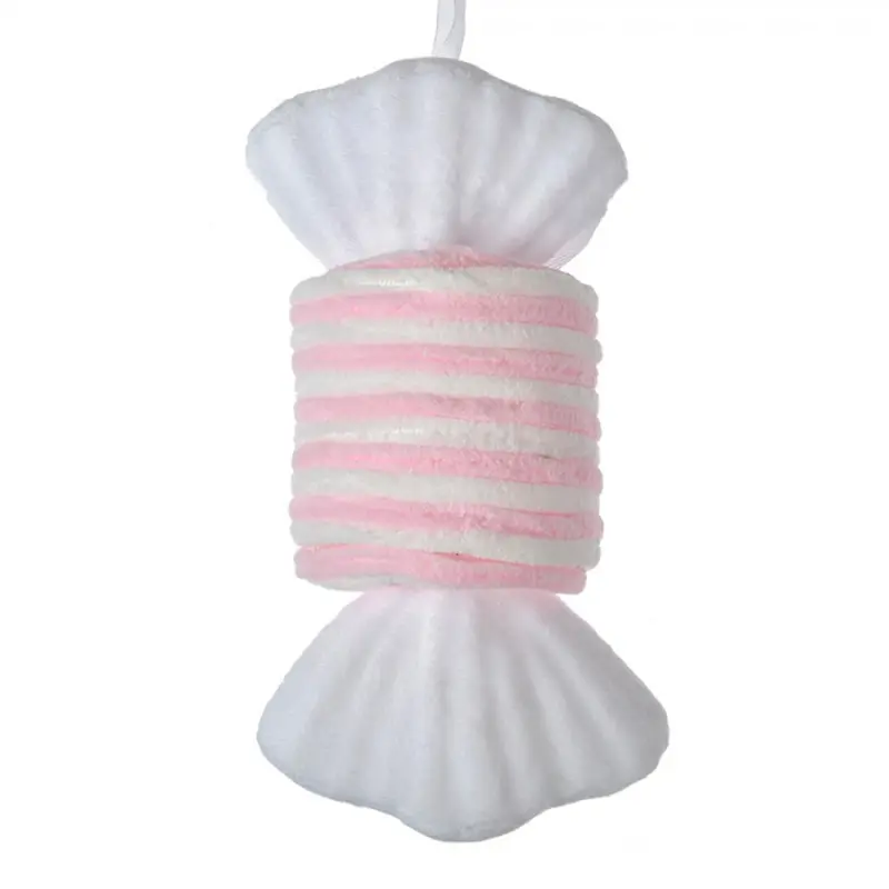 Vánoční závěsná ozdoba růžový pruhovaný bonbon – 11x8x20 cm