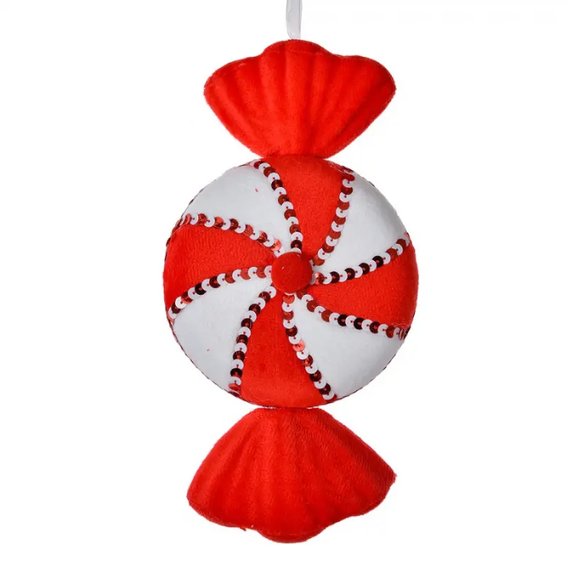 Vánoční ozdoba červeno-bílý bonbon větrník – 13x5x25 cm
