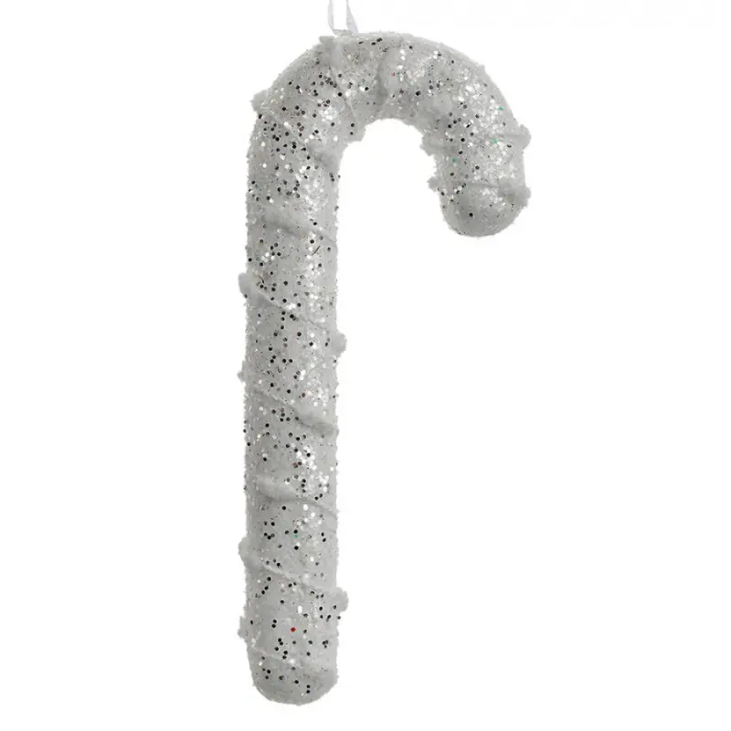 Vánoční závěsná ozdoba stříbrná cukrová hůlka Candy Cane – 7x2x17 cm