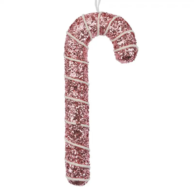 Vánoční závěsná ozdoba růžová cukrová hůlka Candy Cane – 7x2x17 cm