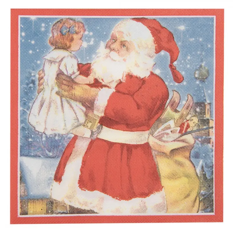 Vánoční papírové ubrousky se Santa Clausem 20 ks – 33x33 cm