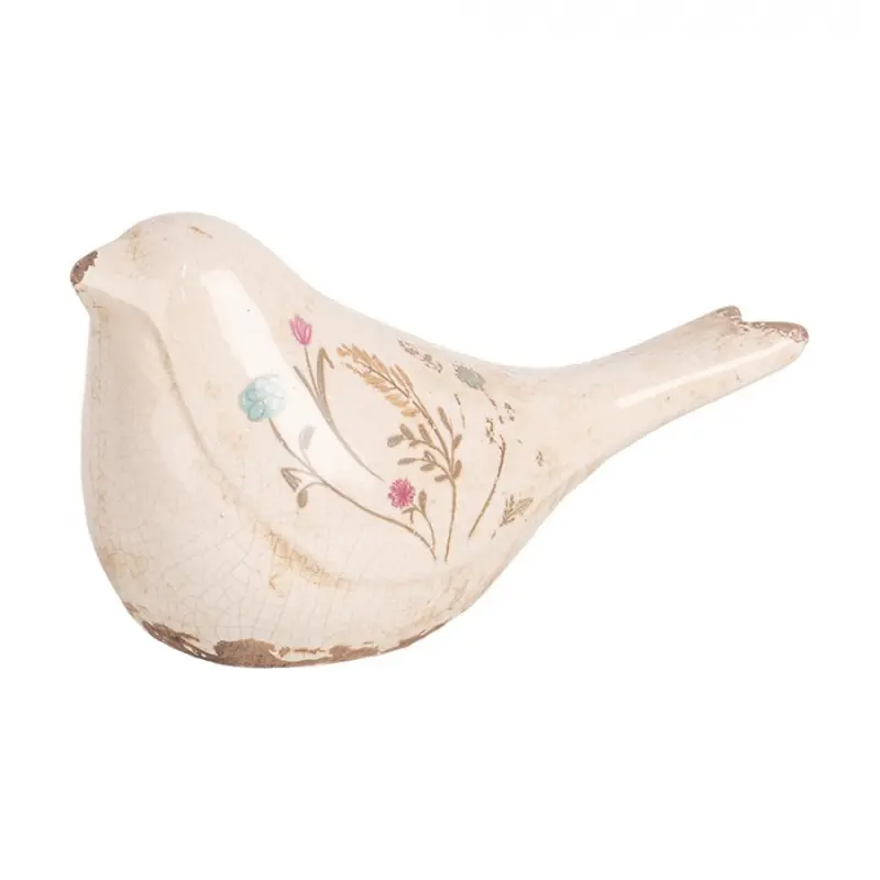 Keramická dekorace ptáček s kvítky Floral Cartoon M – 22x9x12 cm