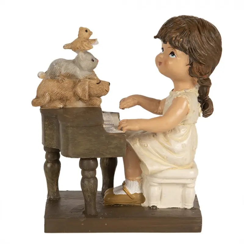 Figurka holčičky hrající na piano pro zvířátka – 10 cm