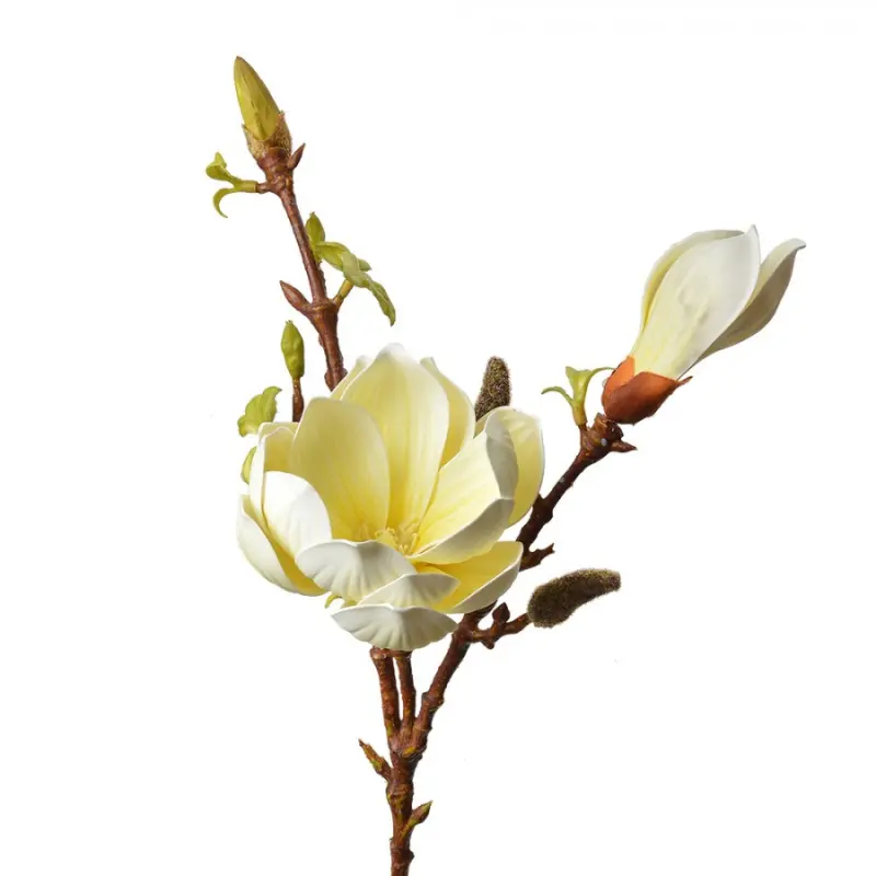 Velká umělá květina žlutá magnolie – 70 cm