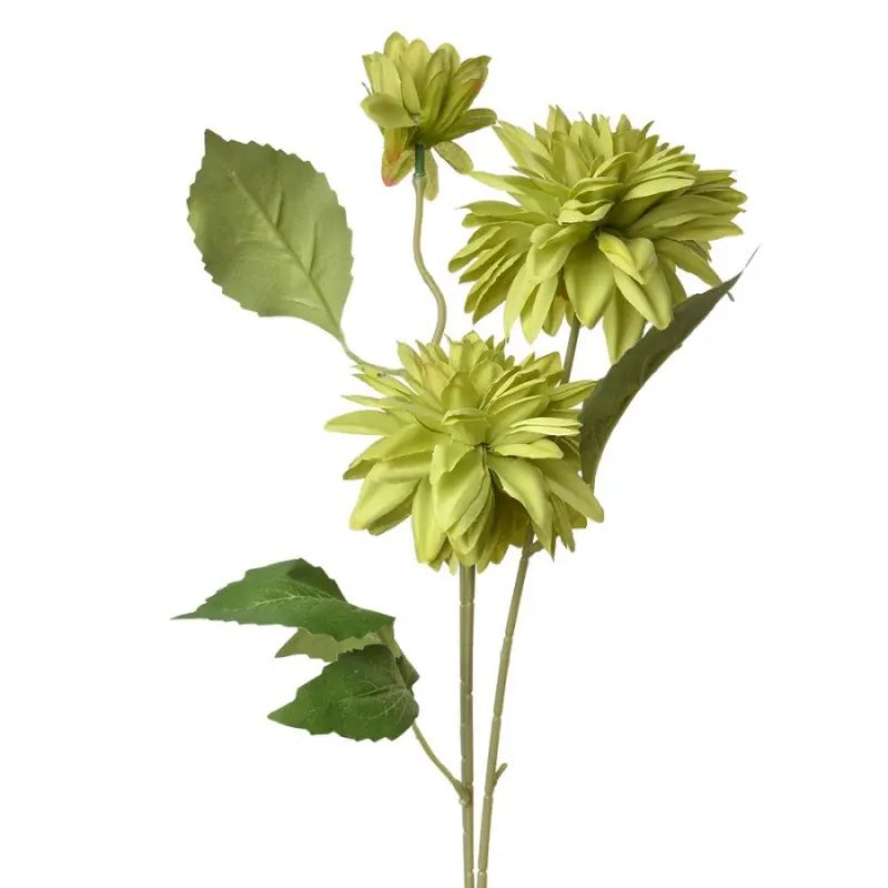 Velká umělá květina zelená jiřina – 70 cm