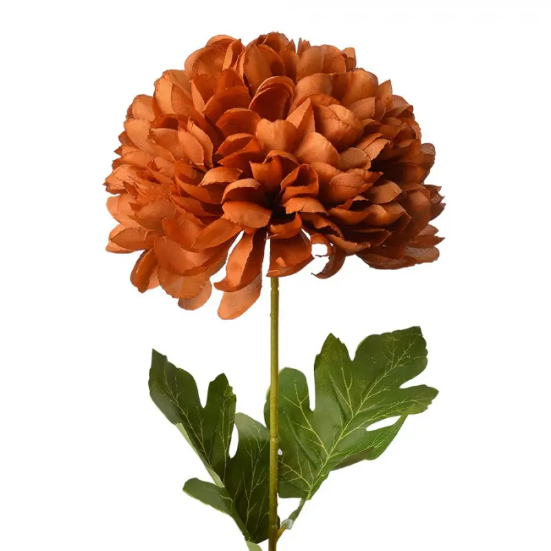 Velká umělá květina hnědá pivoňka – 80 cm