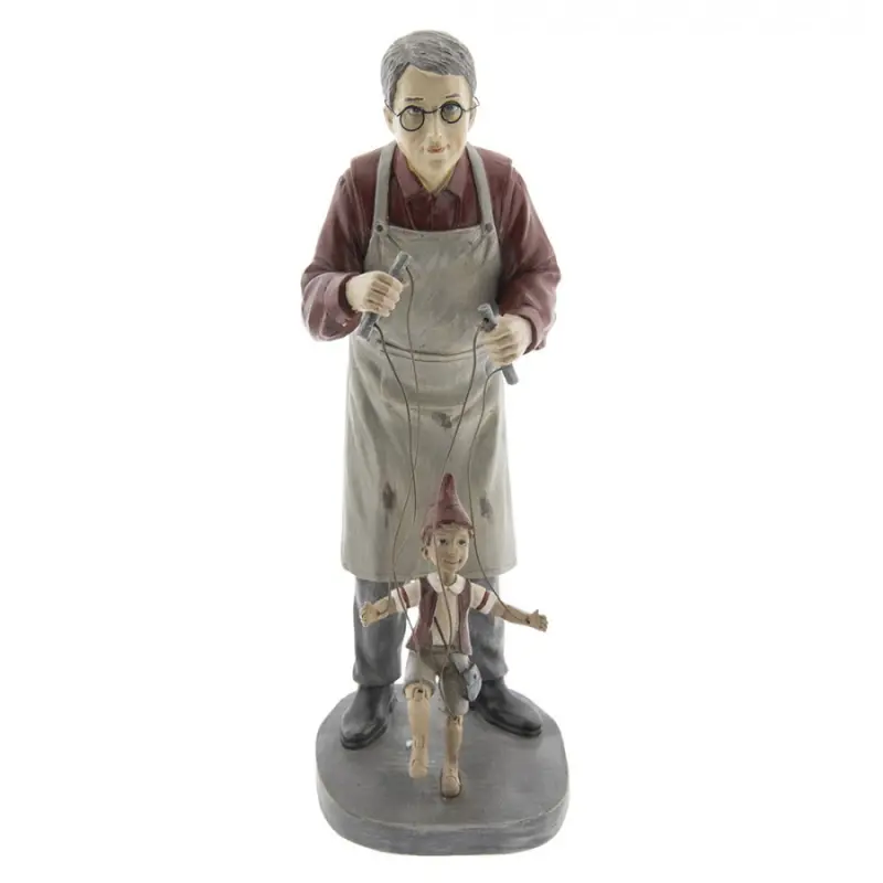 Socha loutkáře s Pinocchiem – 36 cm