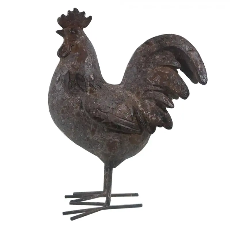 Dekorace hnědého kohouta – 19x9x24 cm