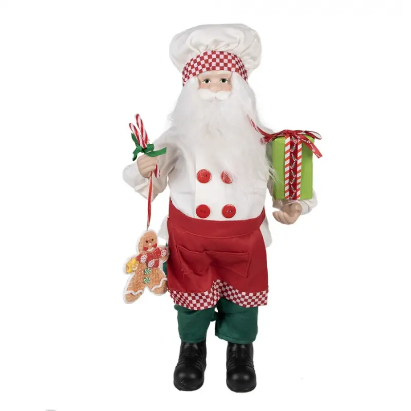 Figurka Santa Clause s perníčkem a dárečkem – 46 cm