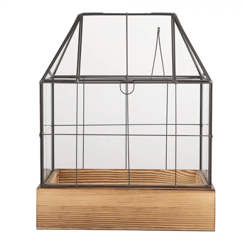 Miniaturní domácí skleník / domeček pro sukulenty Kas – 26x17x32 cm
