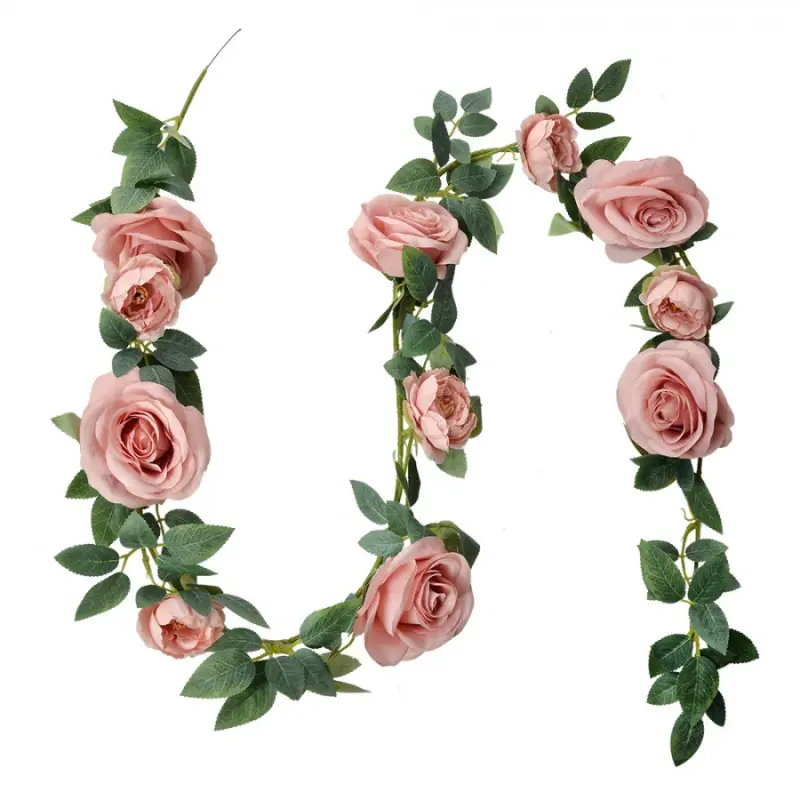 Girlanda s růžovými růžemi - 150 cm