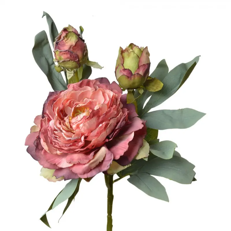 Umělá květina červená pivoňka Queenie - 62 cm