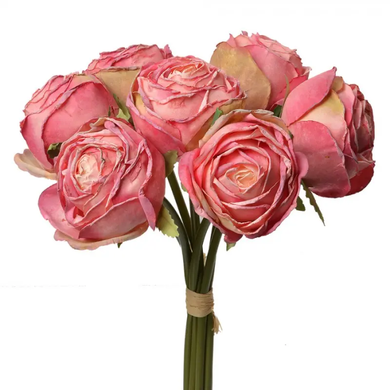 Umělá kytice růžových pivoněk - 34 cm