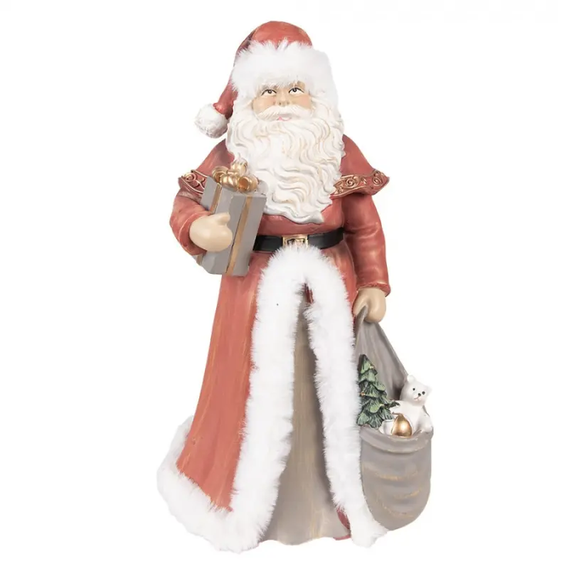 Figurine Santa Clause v červeném obleku s dárky – 31 cm