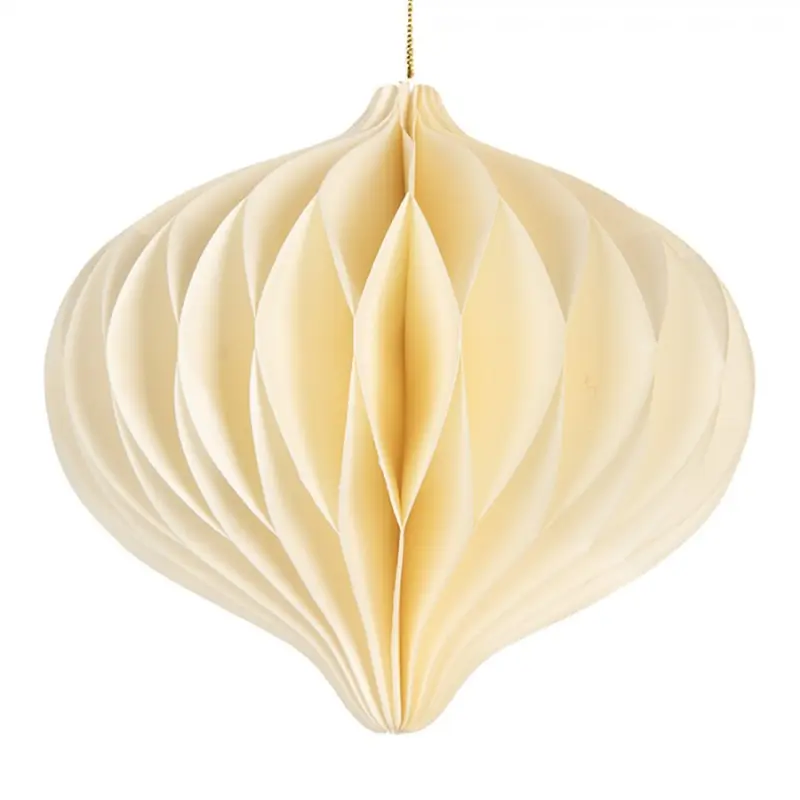 Béžová vánoční ozdoba z papíru Harmonic II – 10 cm