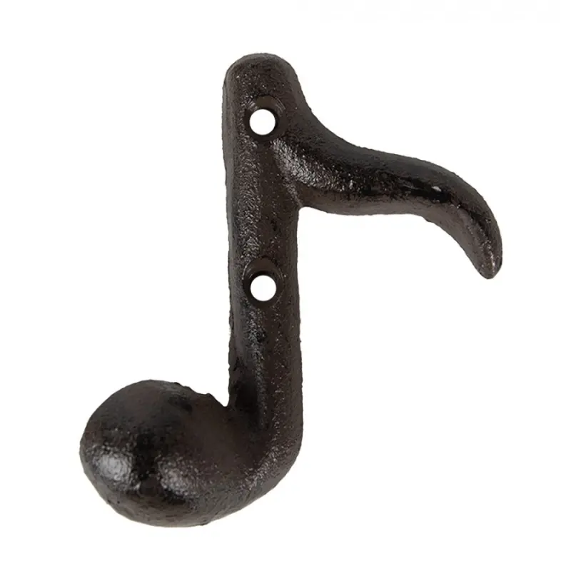 Kovový nástěnný háček hudební nota – 8x3x9 cm