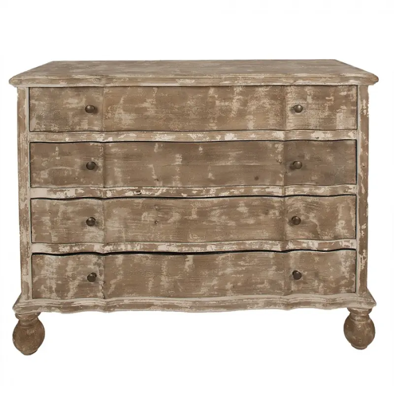 Hnědá dřevěná komoda Vintage se 4 šuplíky – 100x45x85 cm