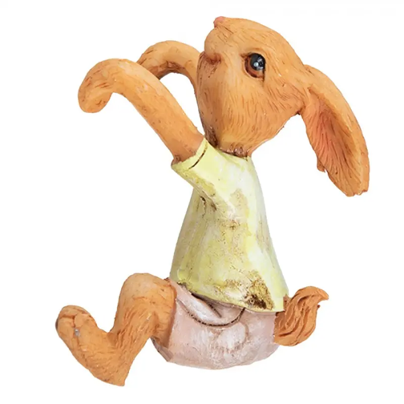 Figurka hopsajícího zajíčka v žlutém tričku – 5x5x9 cm