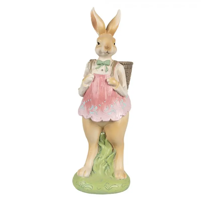 Velikonoční figurka králičí slečny s motýlkem a plnou nůší – 31 cm