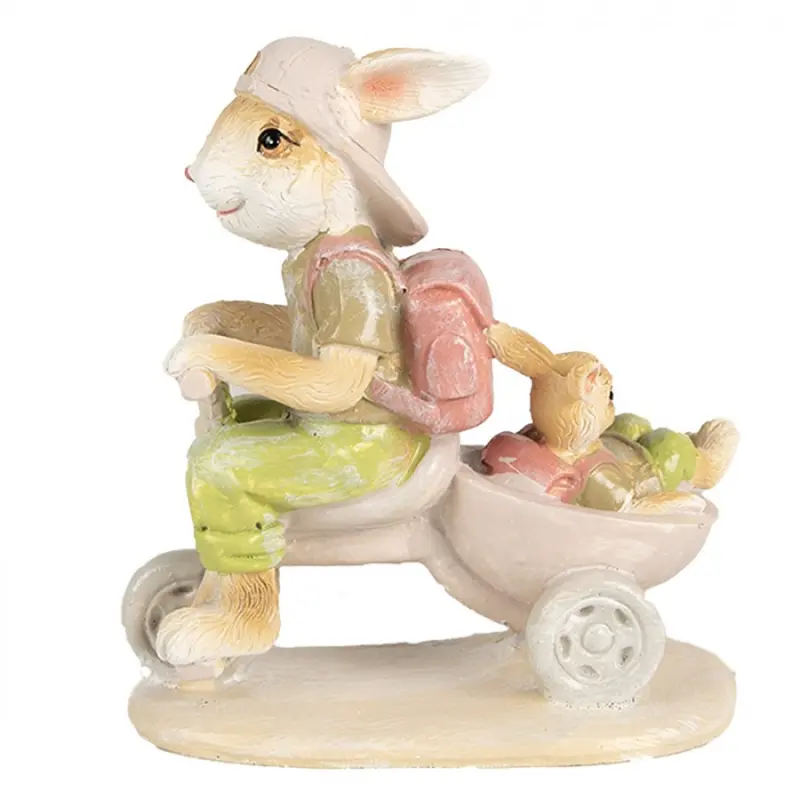 Figurka králičích brášku jedoucí na tříkolce – 12 cm