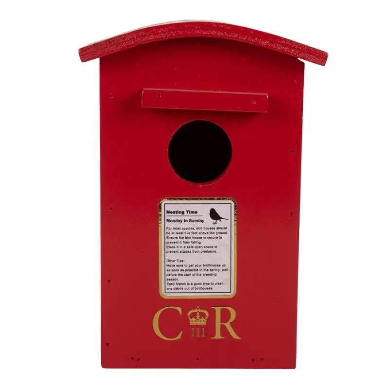 Červená budka pro ptáčky ve tvaru poštovní schránky Royal Post – 14x11x21 cm