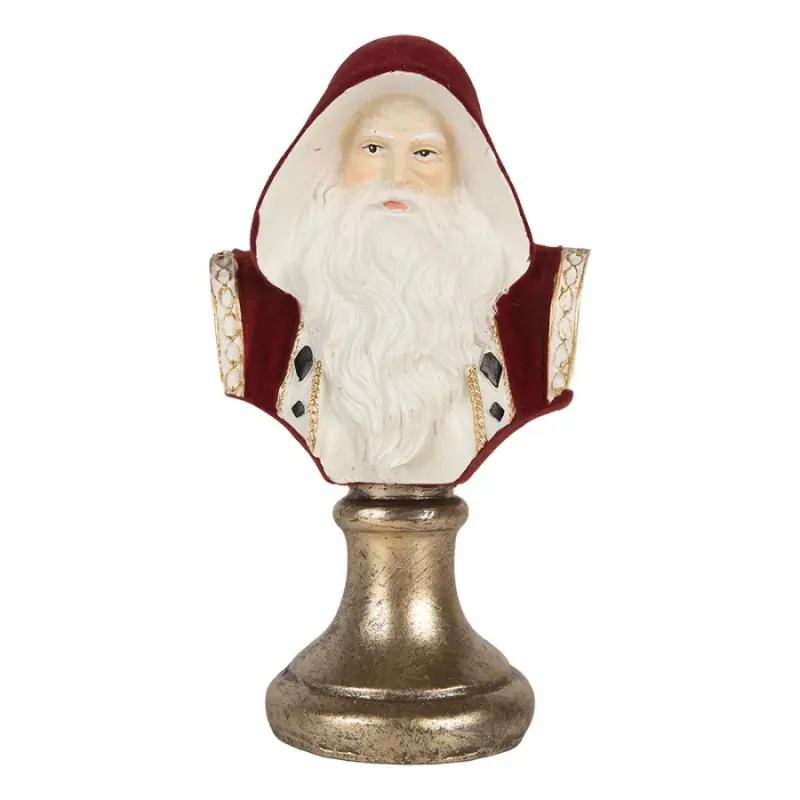 Vánoční dekorace figurka Santa Clause na zlatém stojánku – 9x7x15 cm